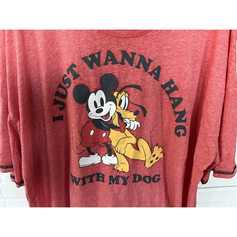 Disney Mickey Mouse I Just Wanna Hang With My Dog Size 3X (22W-24W)